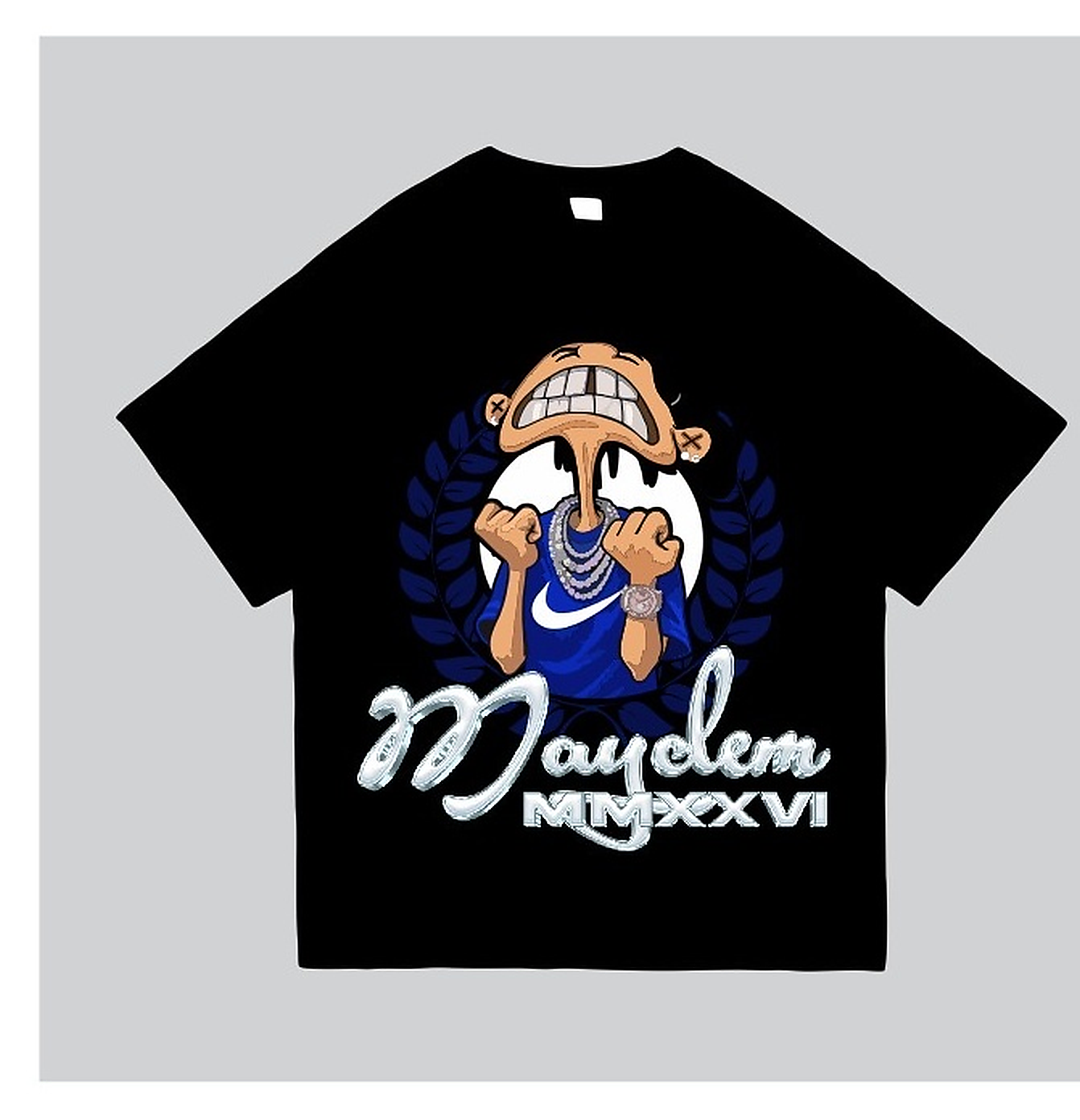 MAYCLEM cartoon tee black front
